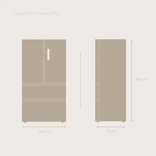Frigorífico Francés EVVO F80X Aqua