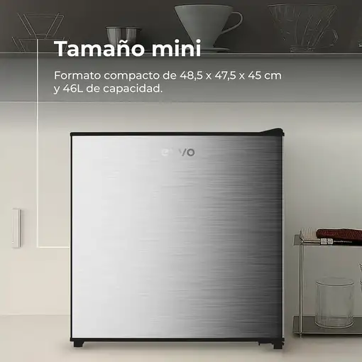 EVVO Mini F22 frigorífico Independiente 46 L Acero inoxidable