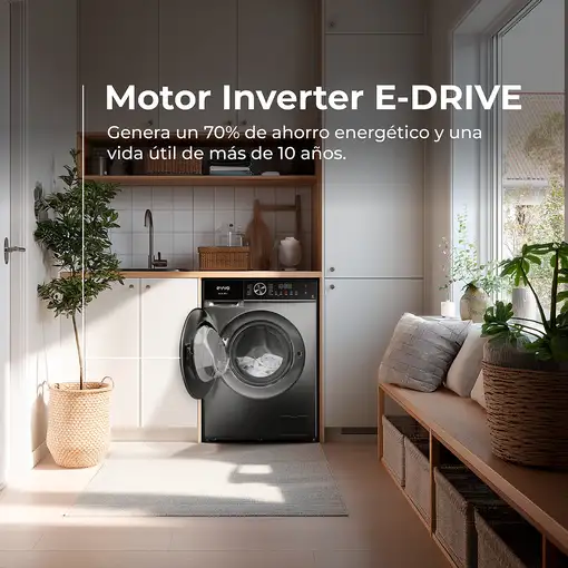 Lavadora carga frontal 10 kg 1200 RPM Acero inoxidable W3P10X25A EVVO