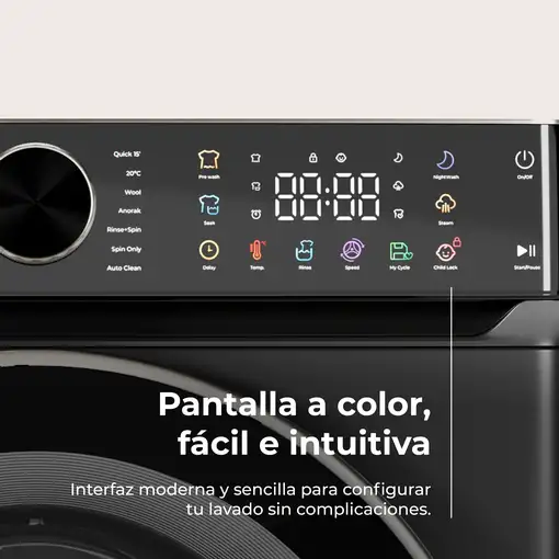 Lavadora gris, inox, 10 kg, 1400 Rpm, Nova Q10X EVVO