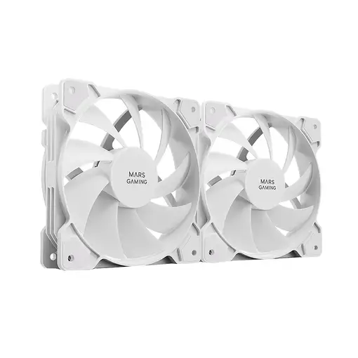 Mars Gaming MF-PROX2 Blanco, Kit 2 Ventiladores 120mm, Sistema Anti-vibraciones, U