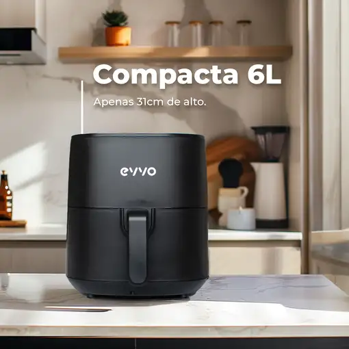 Freidora sin aceite EVVO Tasty Fryer 6L Negro