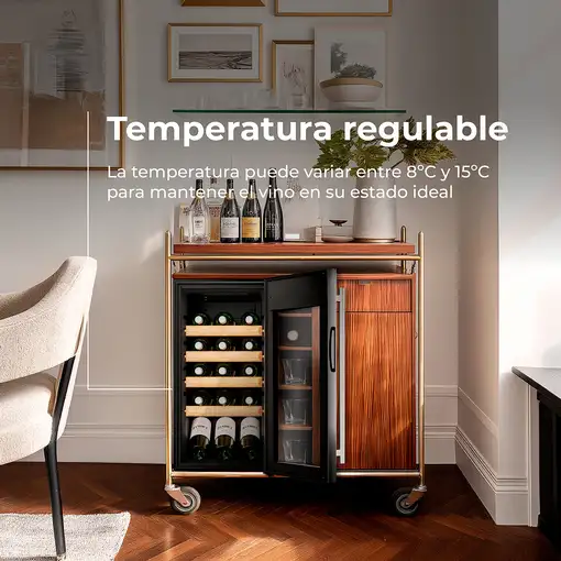 EVVO VT15 Nevera de vino Independiente Acero inoxidable 15 botella(s)