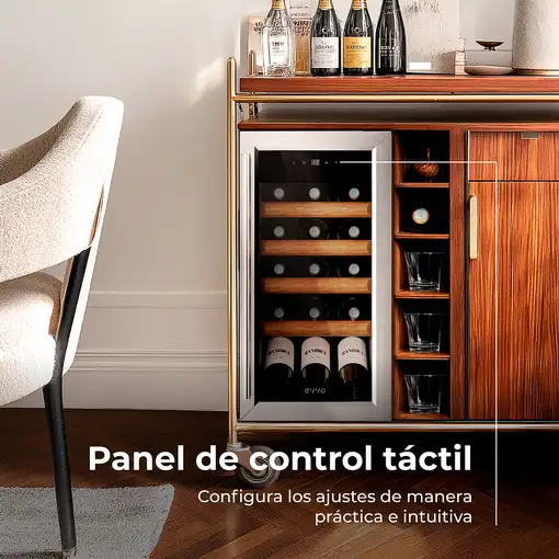 EVVO VT15 Nevera de vino Independiente Acero inoxidable 15 botella(s)