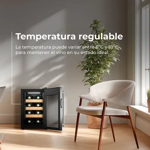 EVVO VT8 Nevera de vino Independiente Acero inoxidable 8 botella(s)