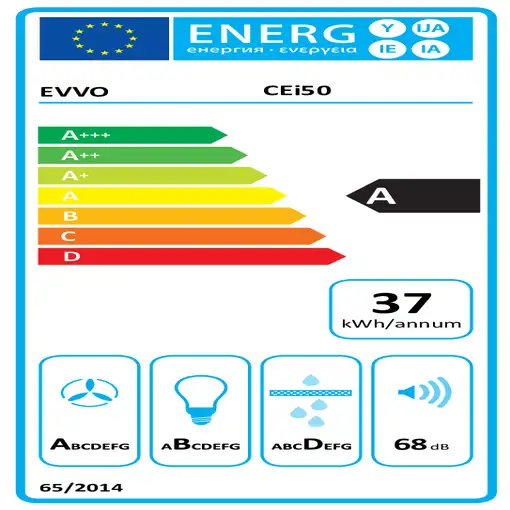 EVVO CEi50 Encastrada Negro 620 m³/h