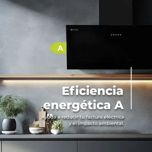 Campana Extractora Decorativa EVVO CE45 Cristal Black