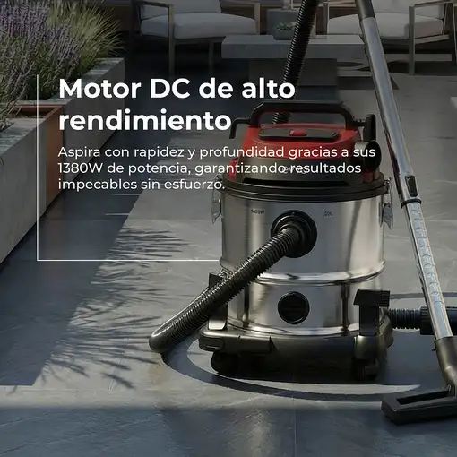 EVVO AE84 20 L Aspiradora cilíndrica Seca y húmeda 1380 W Sin bolsa