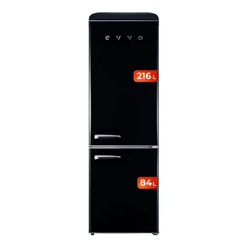 Frigorífico combi Evvo F55BK Retro Negro Frigorífico combi Evvo F55BK Retro Negro