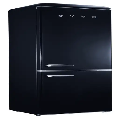 Frigorífico combi Evvo F55BK Retro Negro