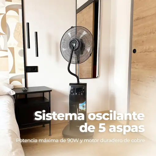 Ventilador Nebulizador negro 90 W, 3 velocidades, antimosquitos, VN900 EVVO