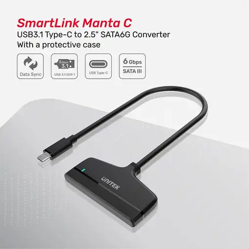 UNITEK Y-1096A cable de SATA Negro