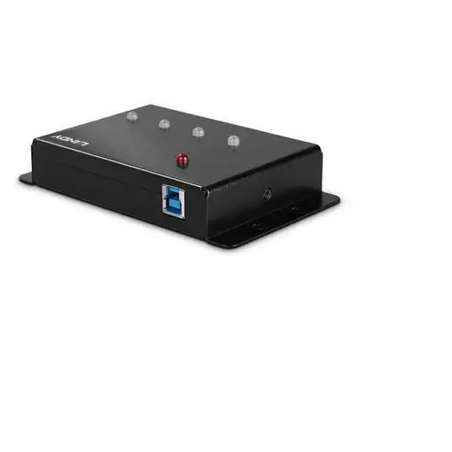 Lindy 43374 hub de interfaz USB 3.2 Gen 1 (3.1 Gen 1) Type-B 5000 Mbit/s Negro