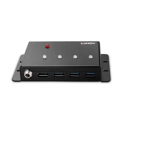 Lindy 43374 hub de interfaz USB 3.2 Gen 1 (3.1 Gen 1) Type-B 5000 Mbit/s Negro