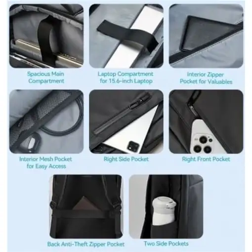 Vention KROB0 maletines para portátil Mochila Negro