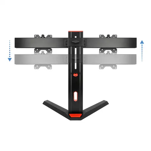 TooQ DB1402TN-B soporte para monitor 68,6 cm (27'') Escritorio Negro, Rojo