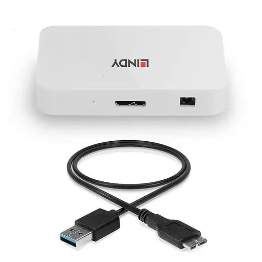 Lindy 43143 hub de interfaz USB 3.2 Gen 1 (3.1 Gen 1) Type-A 5000 Mbit/s Blanco