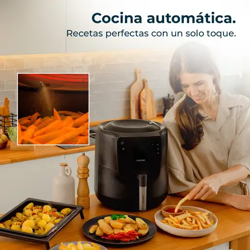 Freidora de aire 5,5 L, 1550W, con spray automático, Cecofry Rain M CECOTEC