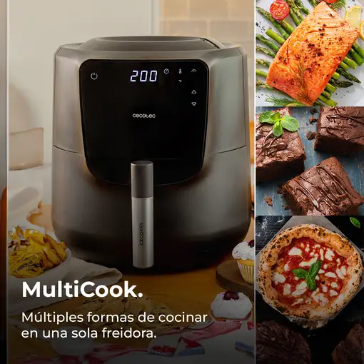 Freidora de aire 5,5 L, 1550W, con spray automático, Cecofry Rain M CECOTEC