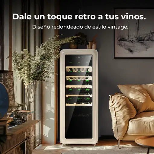 Cecotec Bolero GrandSommelier Origin 24 Hit Beige Nevera de vino Independiente