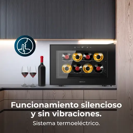 Cecotec Bolero GrandSommelier 800H CoolCrystal Nevera vino Integrado Negro 8 bot