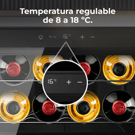 Cecotec Bolero GrandSommelier 800H CoolCrystal Nevera vino Integrado Negro 8 bot