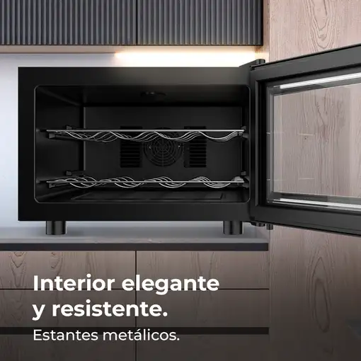 Cecotec Bolero GrandSommelier 800H CoolCrystal Nevera vino Integrado Negro 8 bot