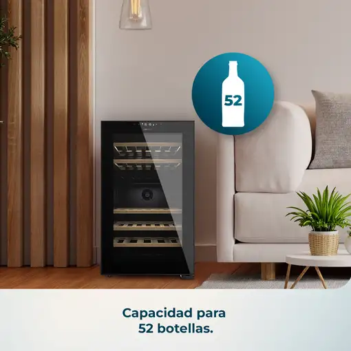 Cecotec Bolero GrandSommelier Duo 52000 Nevera de vino Integrado Negro 52 botellas