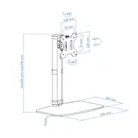 TooQ DB1127TN-W soporte para monitor 68,6 cm (27'') Escritorio Blanco