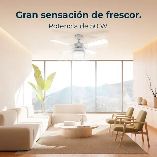 Cecotec Ventilador de techo con luz EnergySilence Aero 450 FullWhite Cecotec