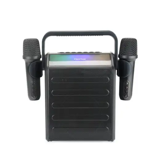 Altavoz Karaoke Party Star PRIXTON (30 W - 2 Micrófonos - Iluminación LED)