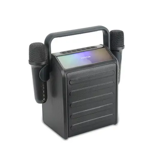 Altavoz Karaoke Party Star PRIXTON (30 W - 2 Micrófonos - Iluminación LED)