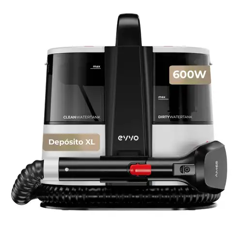 Limpiatapicerías EVVO AM65, 600W, Depósito 1.5L, Accesorios XXL y Ventanas Limpiatapicerías EVVO AM65, 600W, Depósito 1.5L, Accesorios XXL y Ventanas