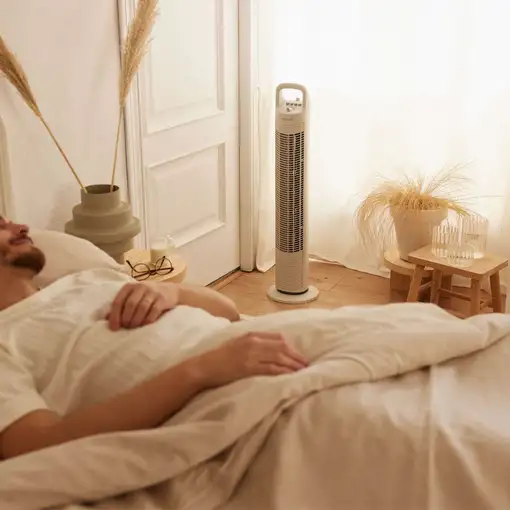 Ventilador torre blanco roto, 45 W, 3 velocidades, W80 NEWLUX