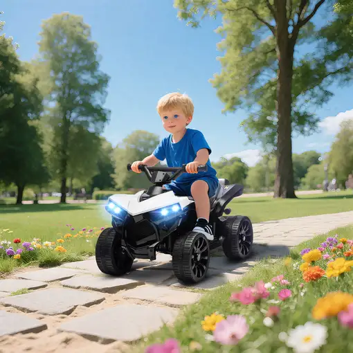 Quad Eléctrico para Niños 6 V 70x42x45 cm Blanco AIYAPLAY