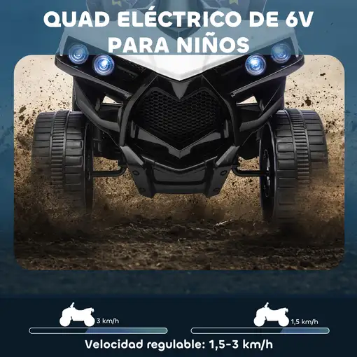 Quad Eléctrico para Niños 6 V 70x42x45 cm Blanco AIYAPLAY