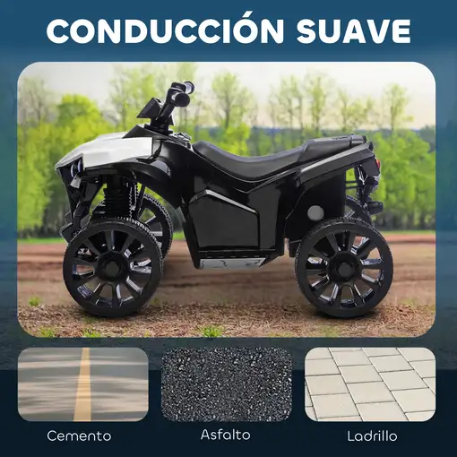 Quad Eléctrico para Niños 6 V 70x42x45 cm Blanco AIYAPLAY