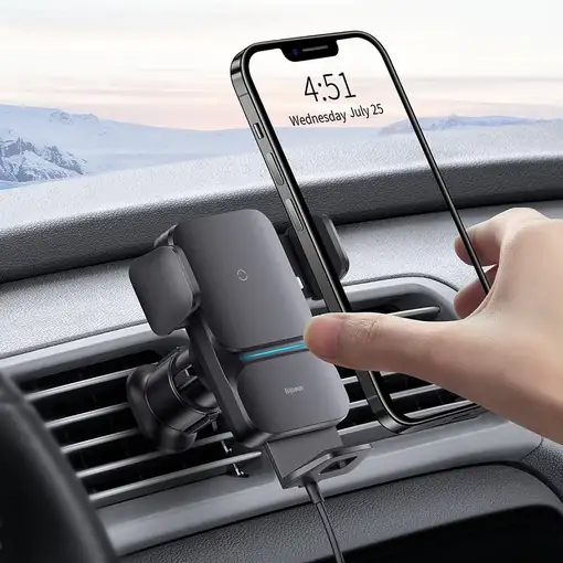 Baseus Wisdom Car Mount Wireless Charger Soporte activo para teléfono móvil