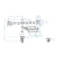 TooQ Soporte de Mesa para 2 Pantallas 17''-32'' y Portátil, Negro