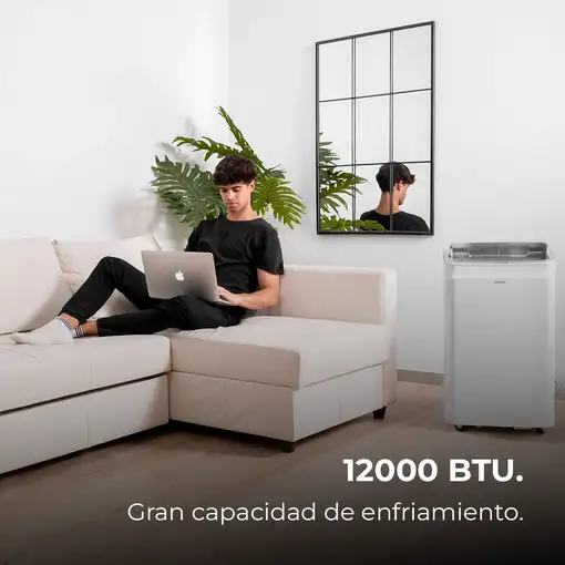 Aire acondicionado portátil, Forceclima 12600 Soundless Heating Essential CECOTEC