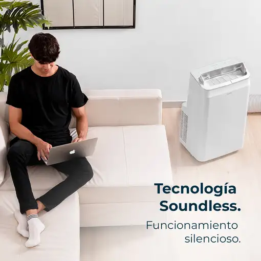 Aire acondicionado portátil, Forceclima 12600 Soundless Heating Essential CECOTEC