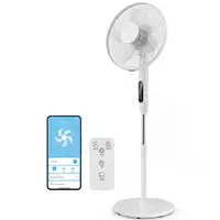 Ventilador de Pie con Control Remoto y Función Wifi Altura Ajustable HOMCOM Ventilador de Pie con Control Remoto y Función Wifi Altura Ajustable HOMCOM