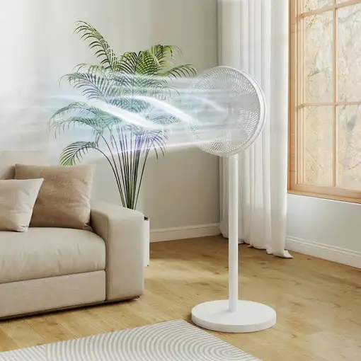 Ventilador de Pie con Mando Altura Ajustable 4 Velocidades Oscilación HOMCOM