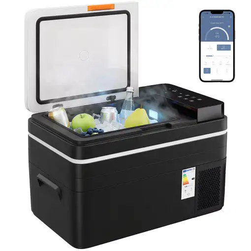 Nevera Portátil Eléctrica 30L con Compresor Control por App Negro Outsunny Nevera Portátil Eléctrica 30L con Compresor Control por App Negro Outsunny