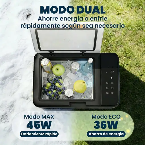 Nevera Portátil Eléctrica 30L con Compresor Control por App Negro Outsunny