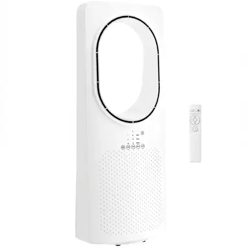 Ventilador de Torre Silencioso sin Aspas Mando a Distancia Oscilación 45° HOMCOM Ventilador de Torre Silencioso sin Aspas Mando a Distancia Oscilación 45° HOMCOM