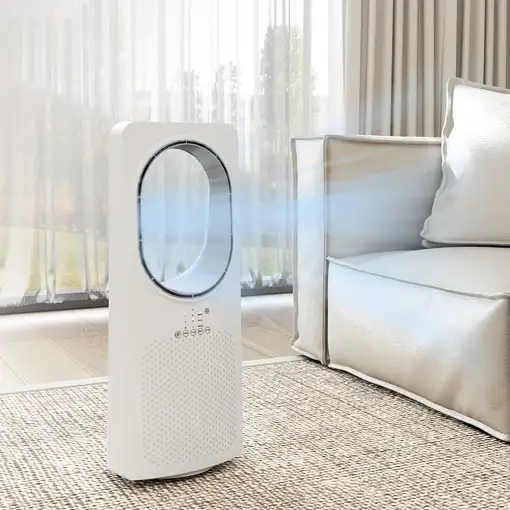 Ventilador de Torre Silencioso sin Aspas Mando a Distancia Oscilación 45° HOMCOM
