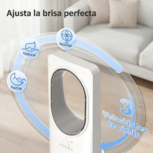 Ventilador de Torre Silencioso sin Aspas Mando a Distancia Oscilación 45° HOMCOM