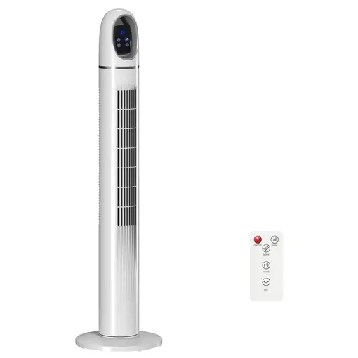 Ventilador de Torre con Control Remoto 3 Velocidades 3 Modos Temporizador HOMCOM Ventilador de Torre con Control Remoto 3 Velocidades 3 Modos Temporizador HOMCOM