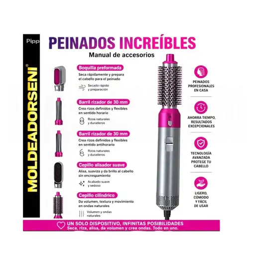 Cepillo Moldeador Multifuncional Karawan Gris 5 en 1 – Volumen Profesional